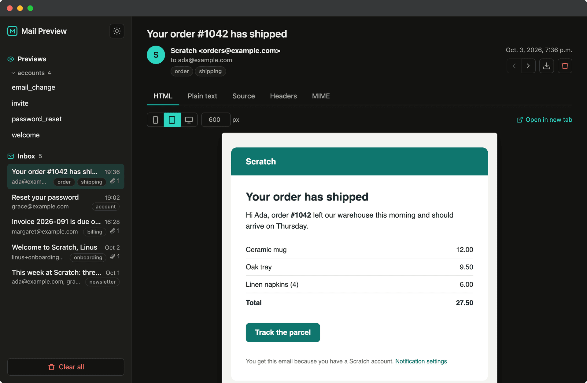 Django Mail Preview